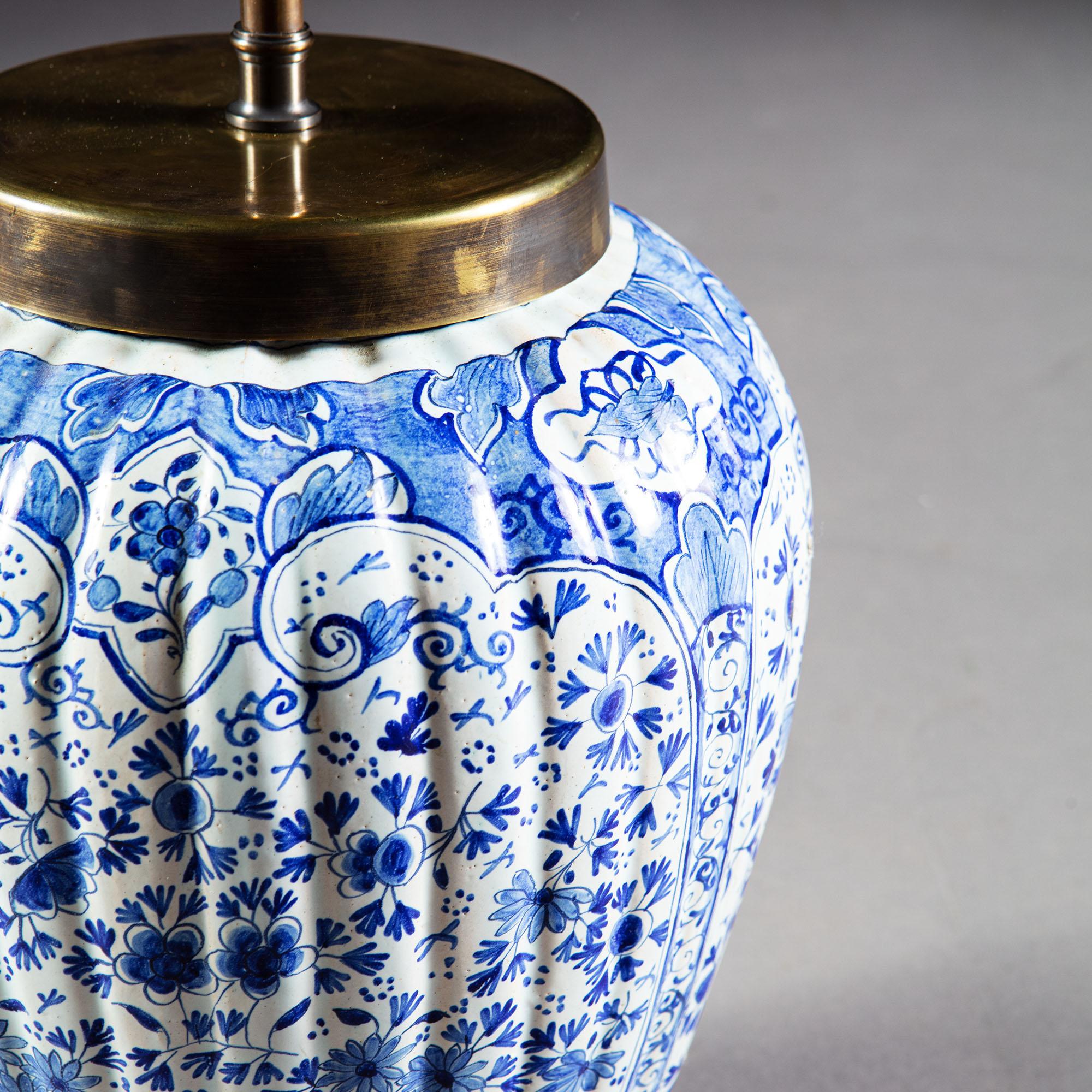 Dutch Pair of 19th Century Delft Vases as Lamps