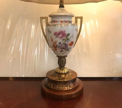 Pair of 19th Century Dresden Urns Now as Lamps