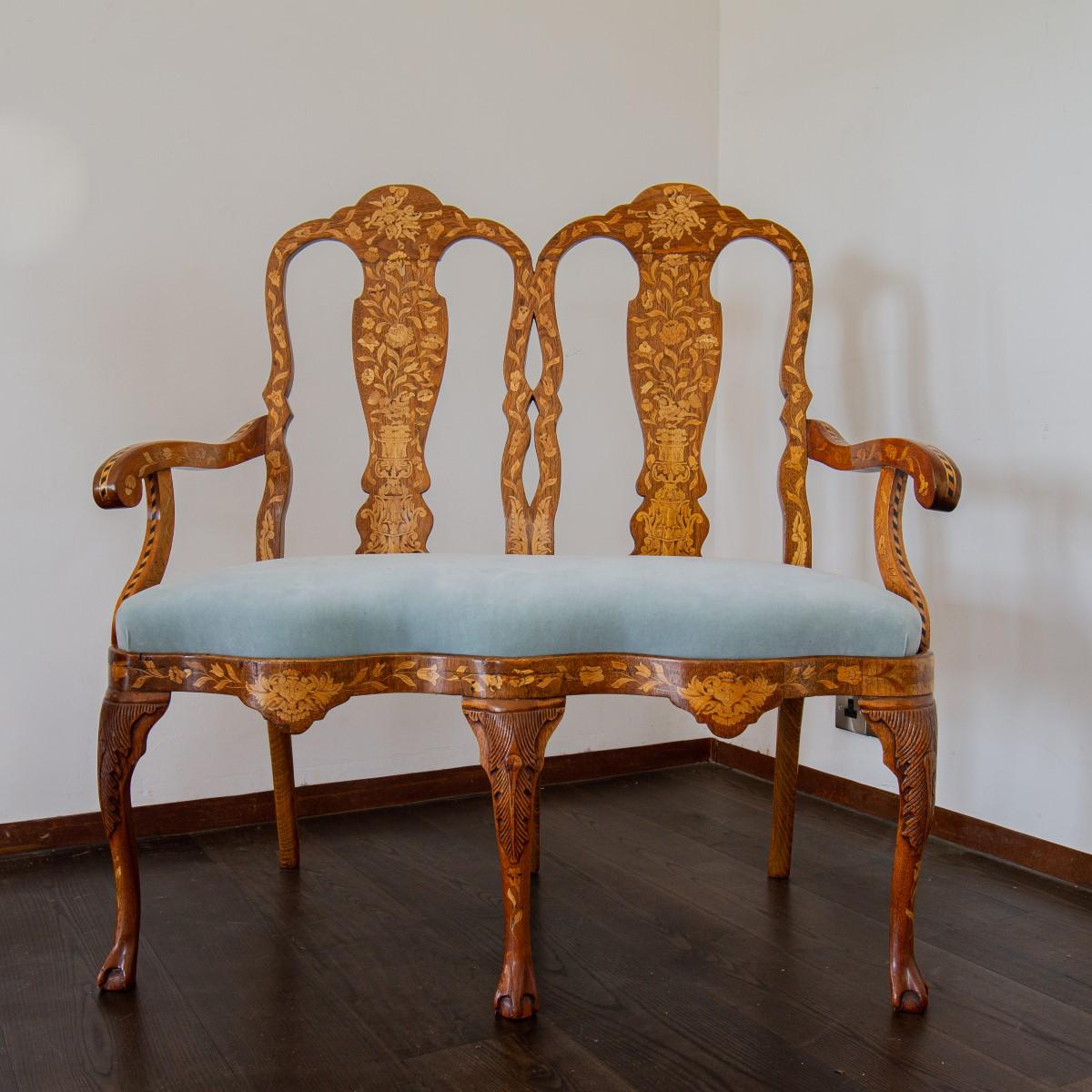 Pair of 19th Century Dutch Marquetry Sofas, circa 1830 In Good Condition In Donhead St Mary, Wiltshire