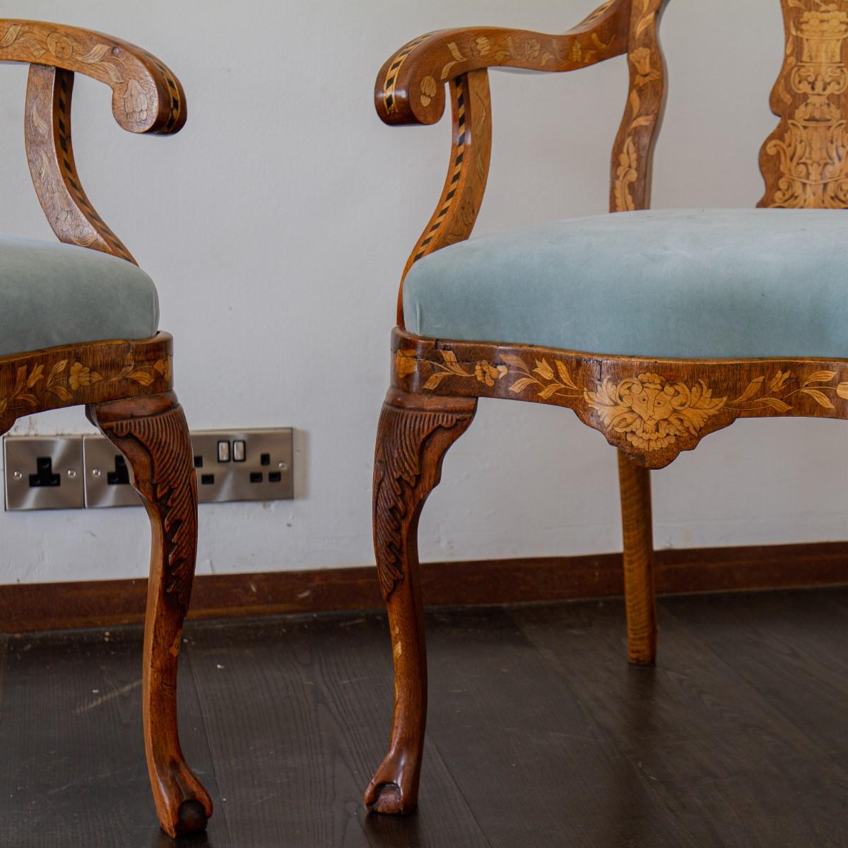 Pair of 19th Century Dutch Marquetry Sofas, circa 1830 2