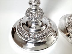 Pair of 19th Century English 19th Century Silver Plate Candlesticks