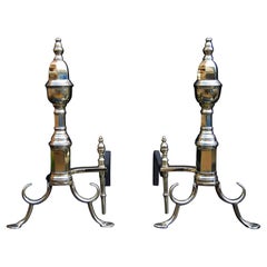 Pair of 19th Century English Brass Andirons