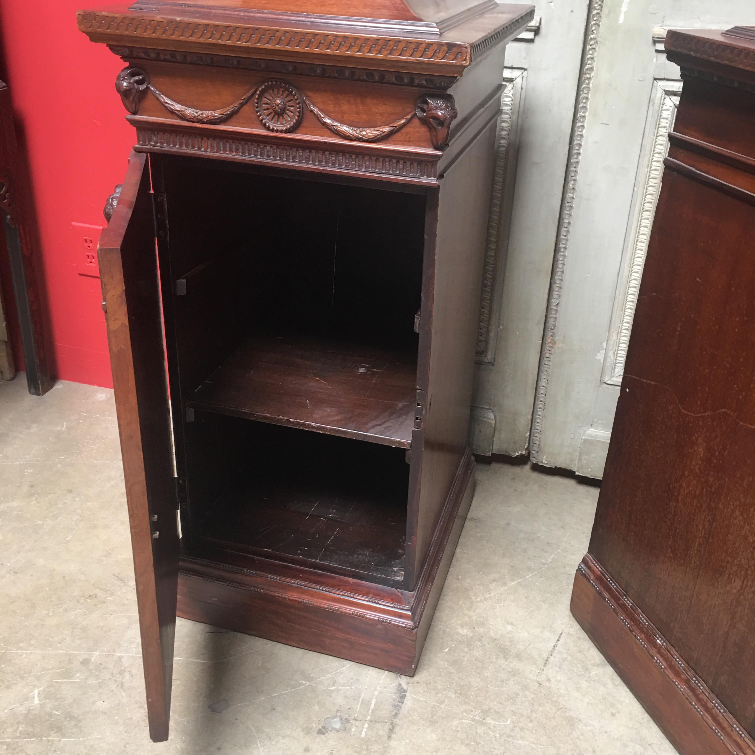 Pair of 19th Century English George III Style Mahogany Pedestal Cabinets For Sale 9
