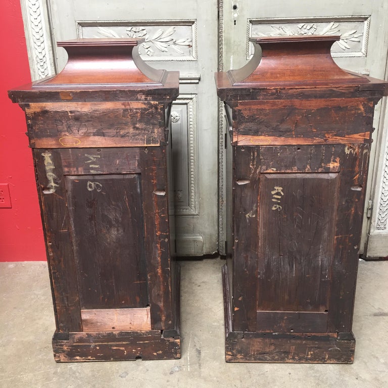 Pair of 19th Century English George III Style Mahogany Pedestal Cabinets For Sale 13