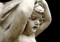 Pair of 19th Century English Glazed Terracotta Figures of Cherubs
