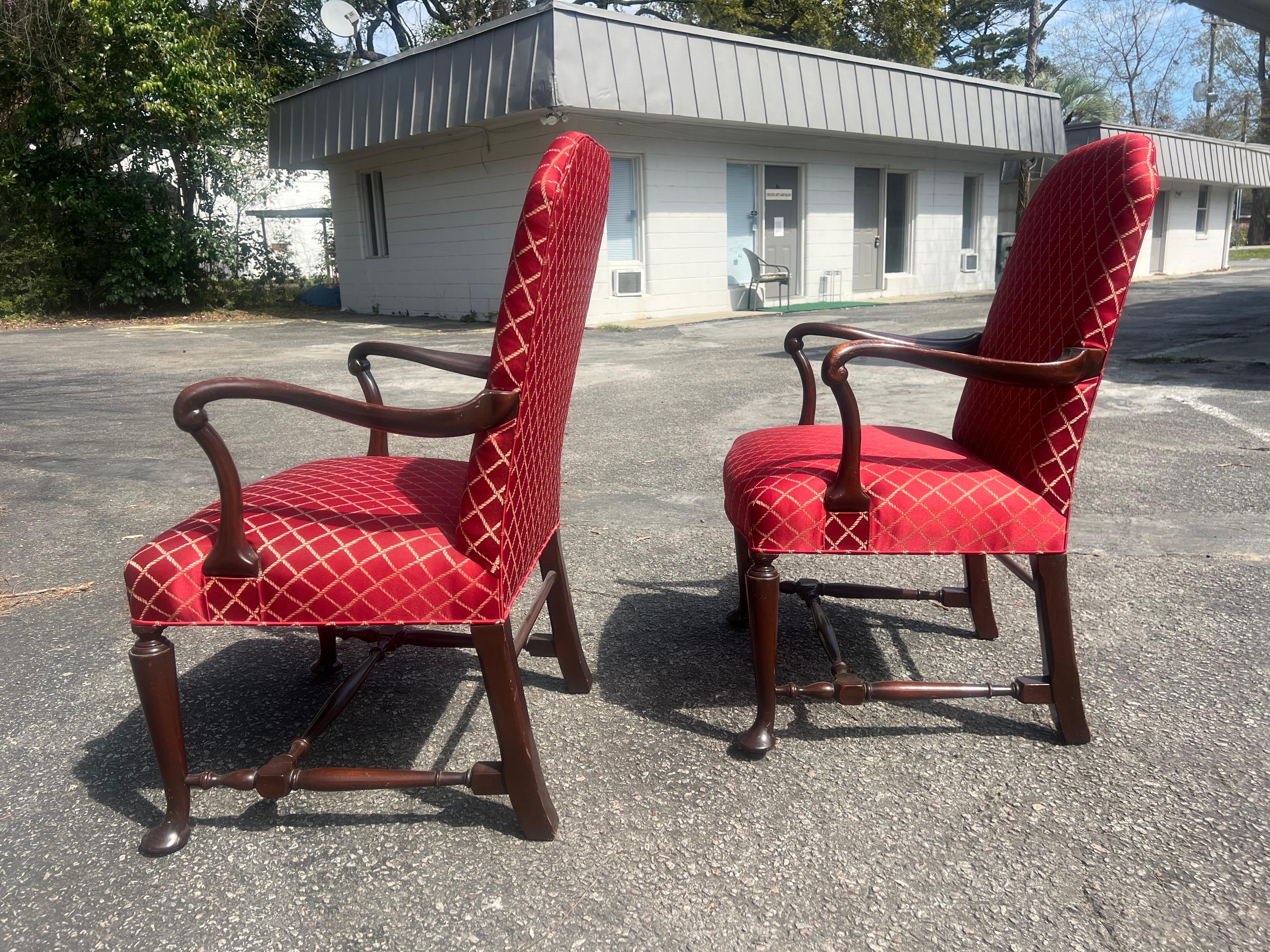 Queen Anne Pair of 19th Century English Queen Ann Chairs