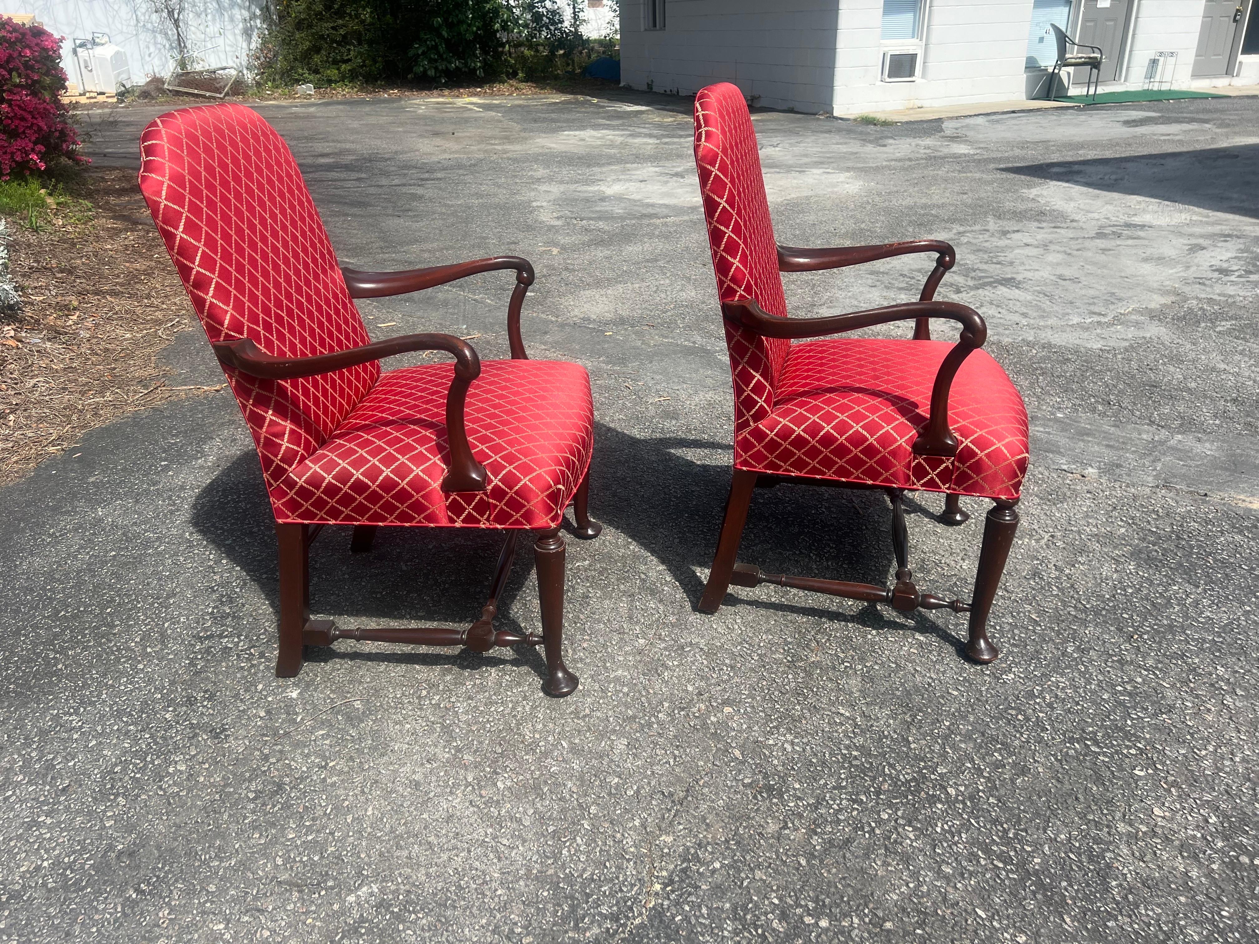 Pair of 19th Century English Queen Ann Chairs 4