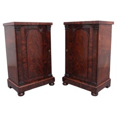 Pair of 19th Century Flame Mahogany Bedside Cabinets