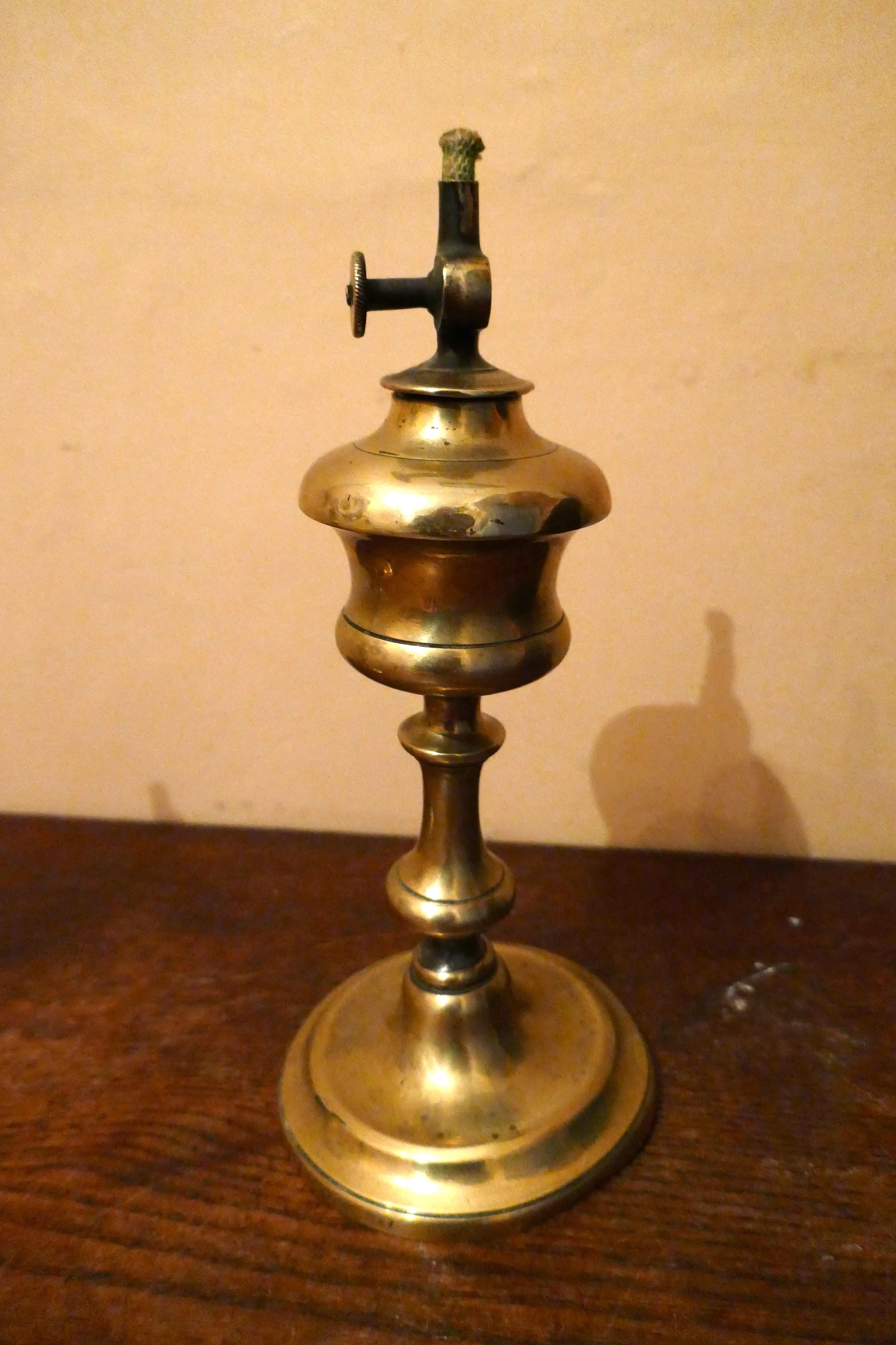 Pair of 19th Century French Brass Pigeon Lamps, and One Other 1