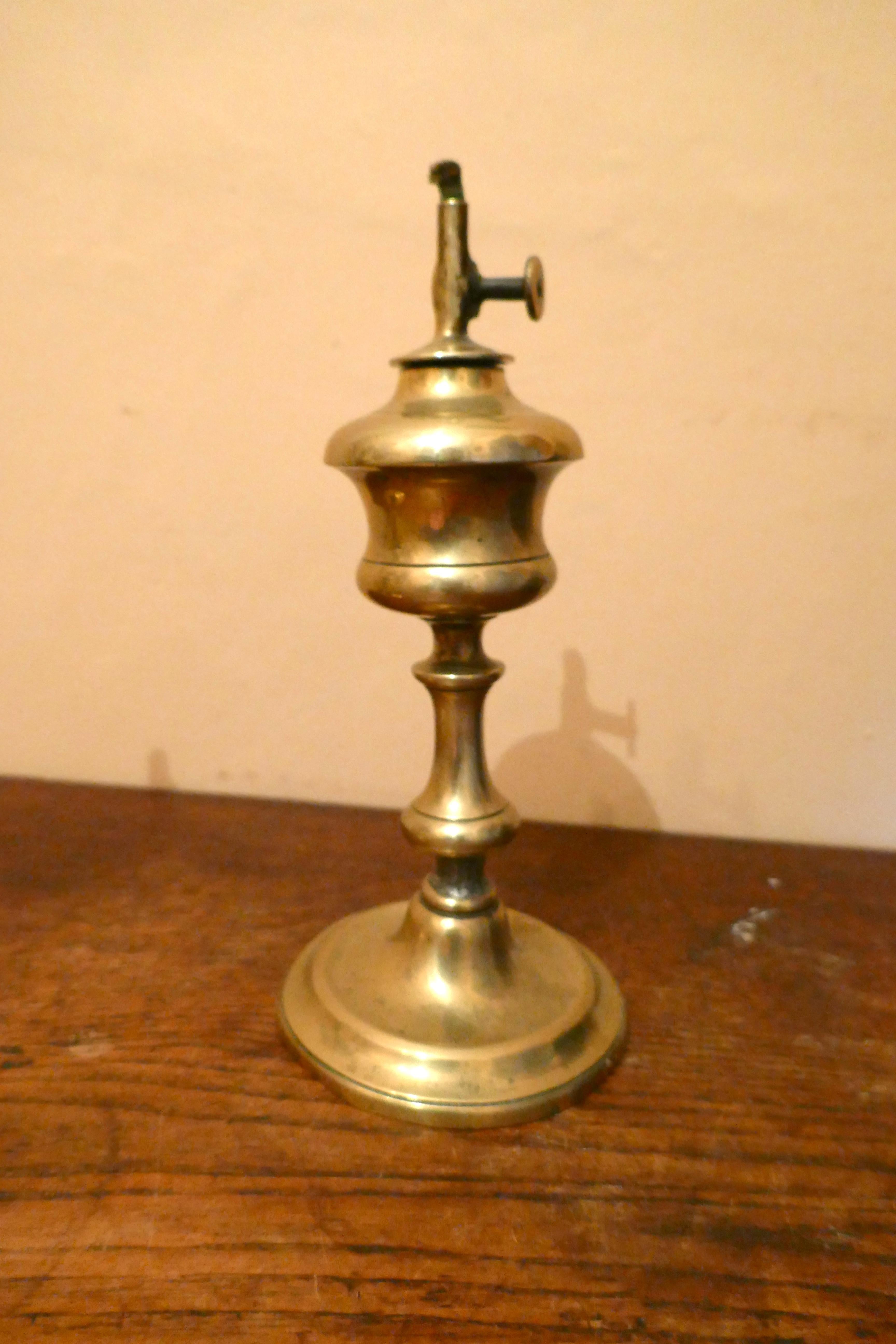 Pair of 19th Century French Brass Pigeon Lamps, and One Other 3