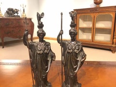 Pair of 19th Century French Bronze Figures of Athena