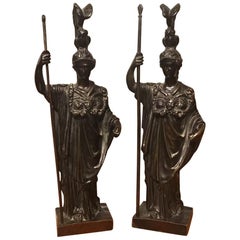 Pair of 19th Century French Bronze Figures of Athena