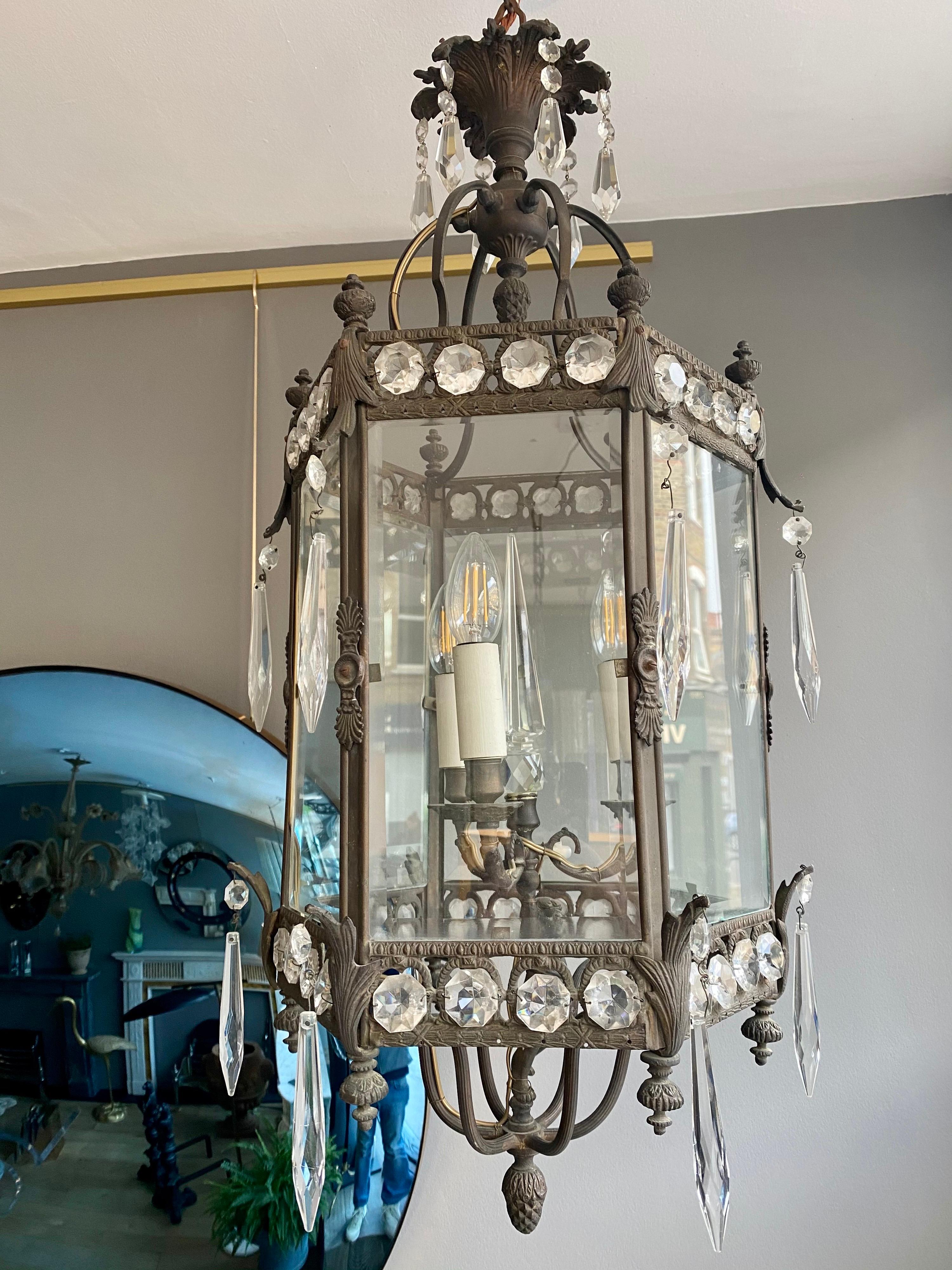 Pair of 19th Century French Bronze Lanterns In Good Condition In London, GB