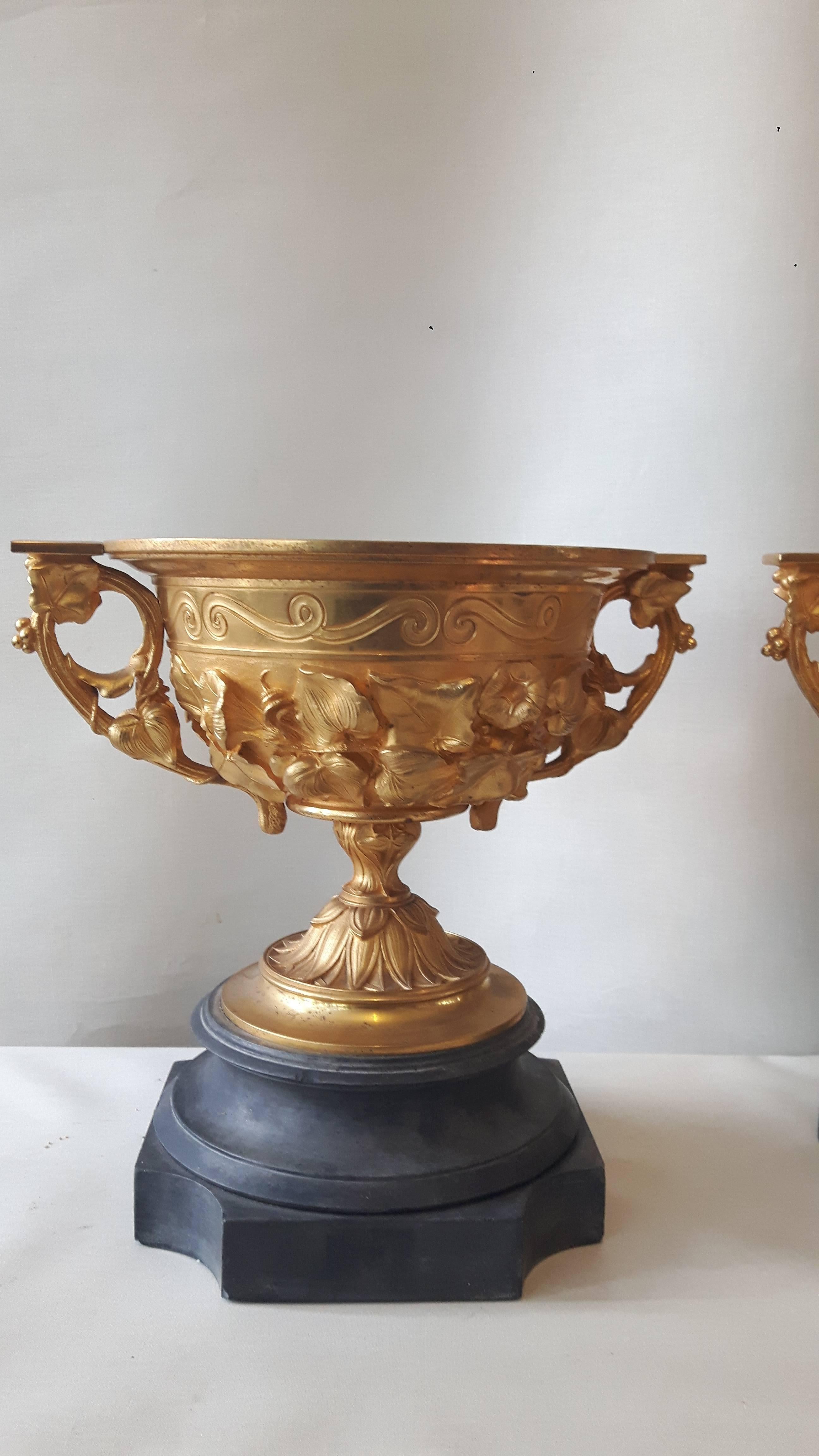 Napoleon III Pair of 19th Century French Campana Vases