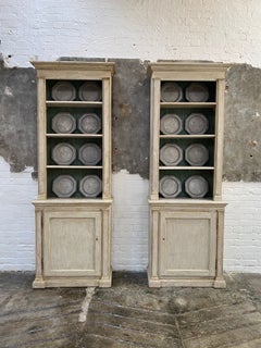 Pair of 19th Century French Directoire Bookcases in Original Paint