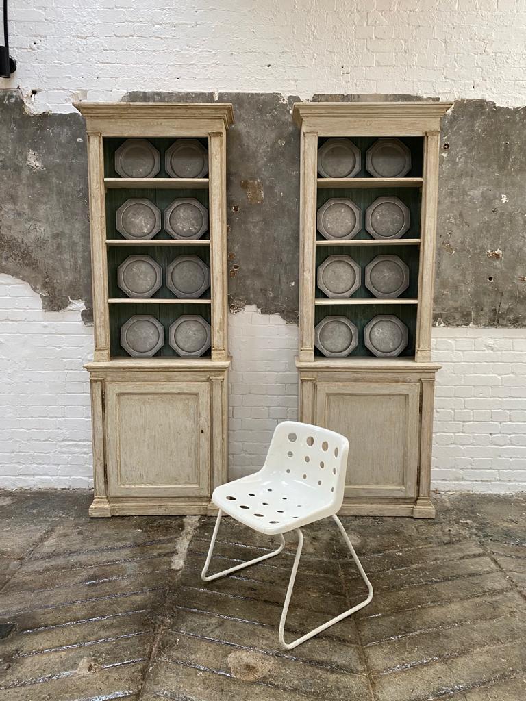 Pine Pair of 19th Century French Directoire Bookcases in Original Paint