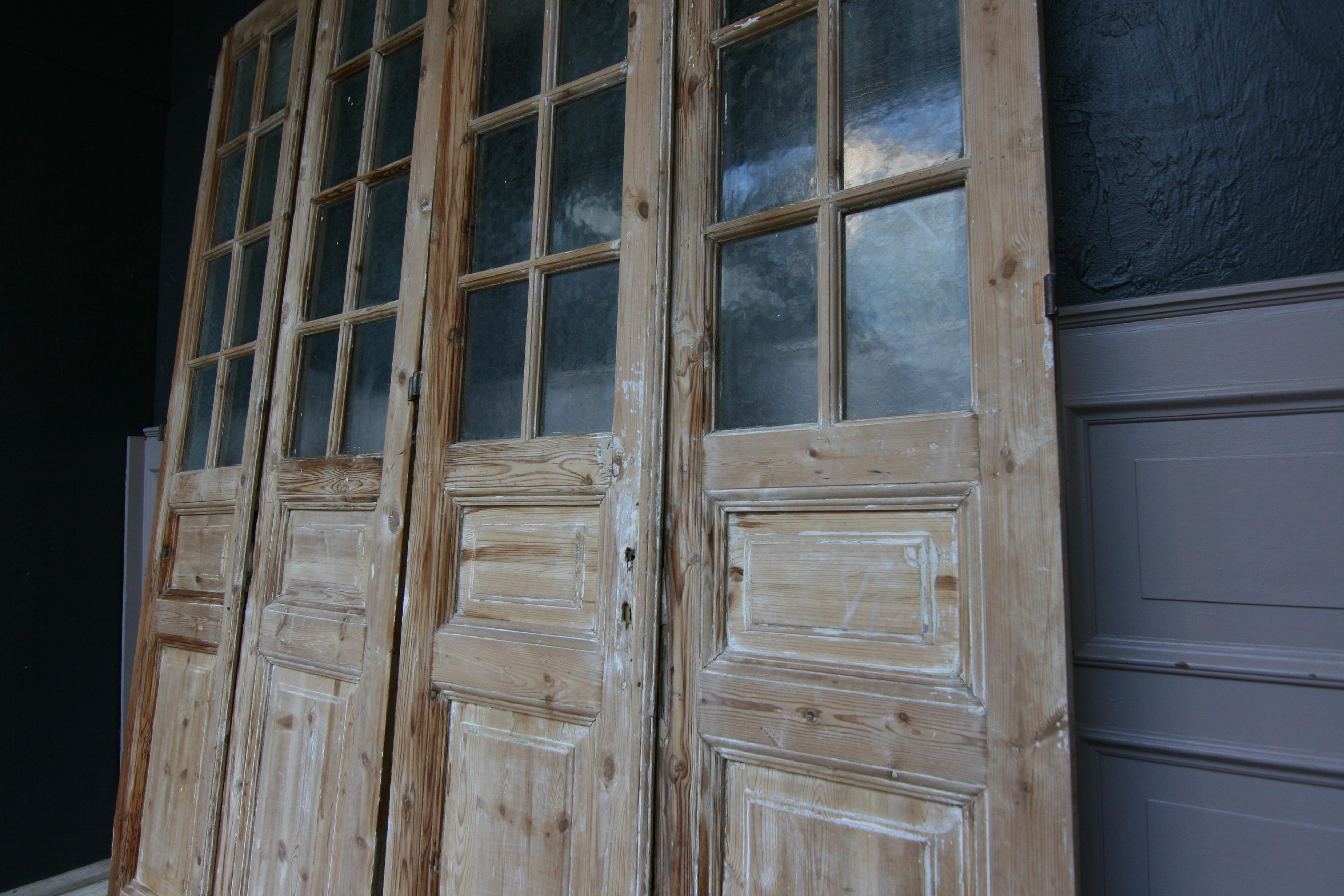 Pair of 19th Century French Double Doors Made of Pine 1