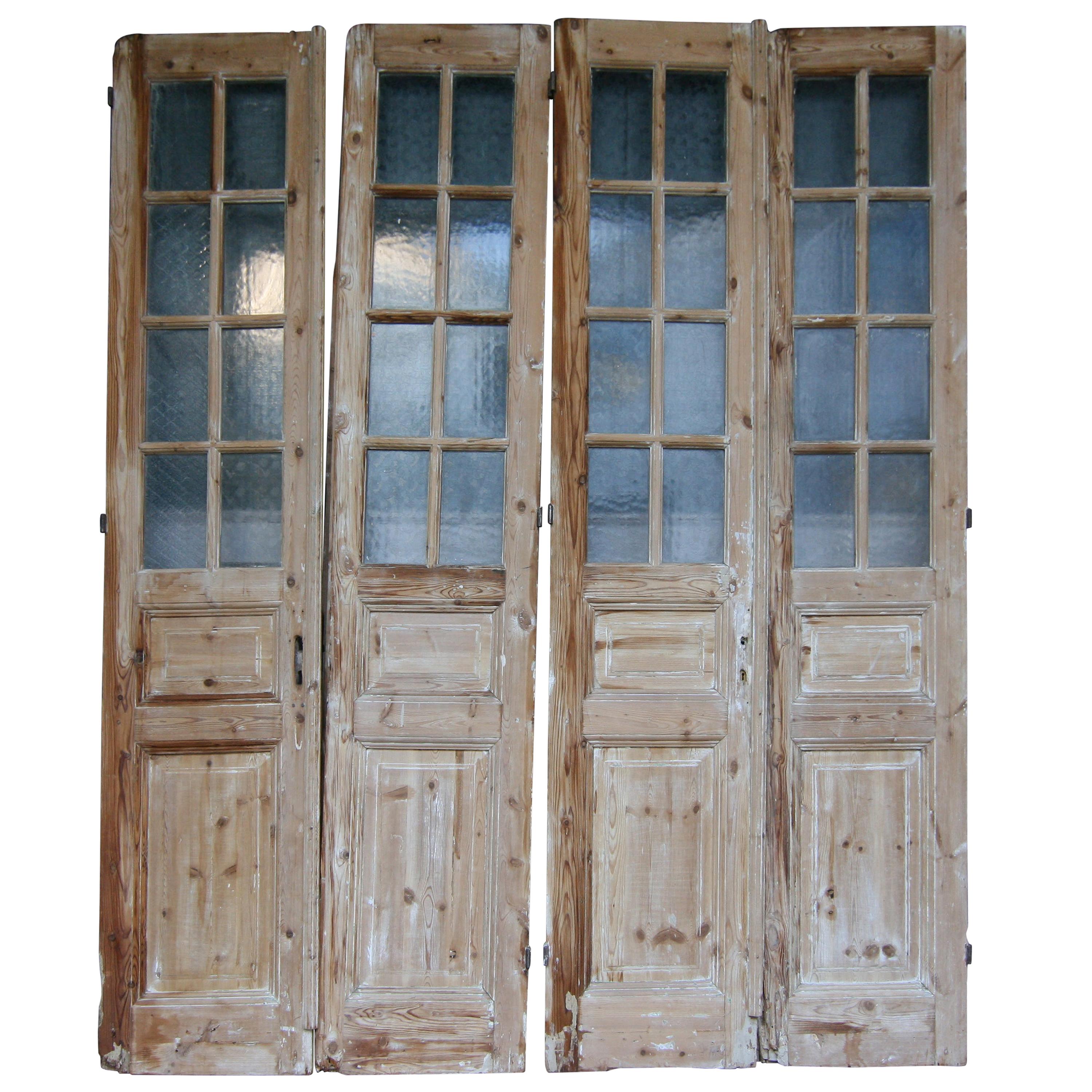 Pair of 19th Century French Double Doors Made of Pine