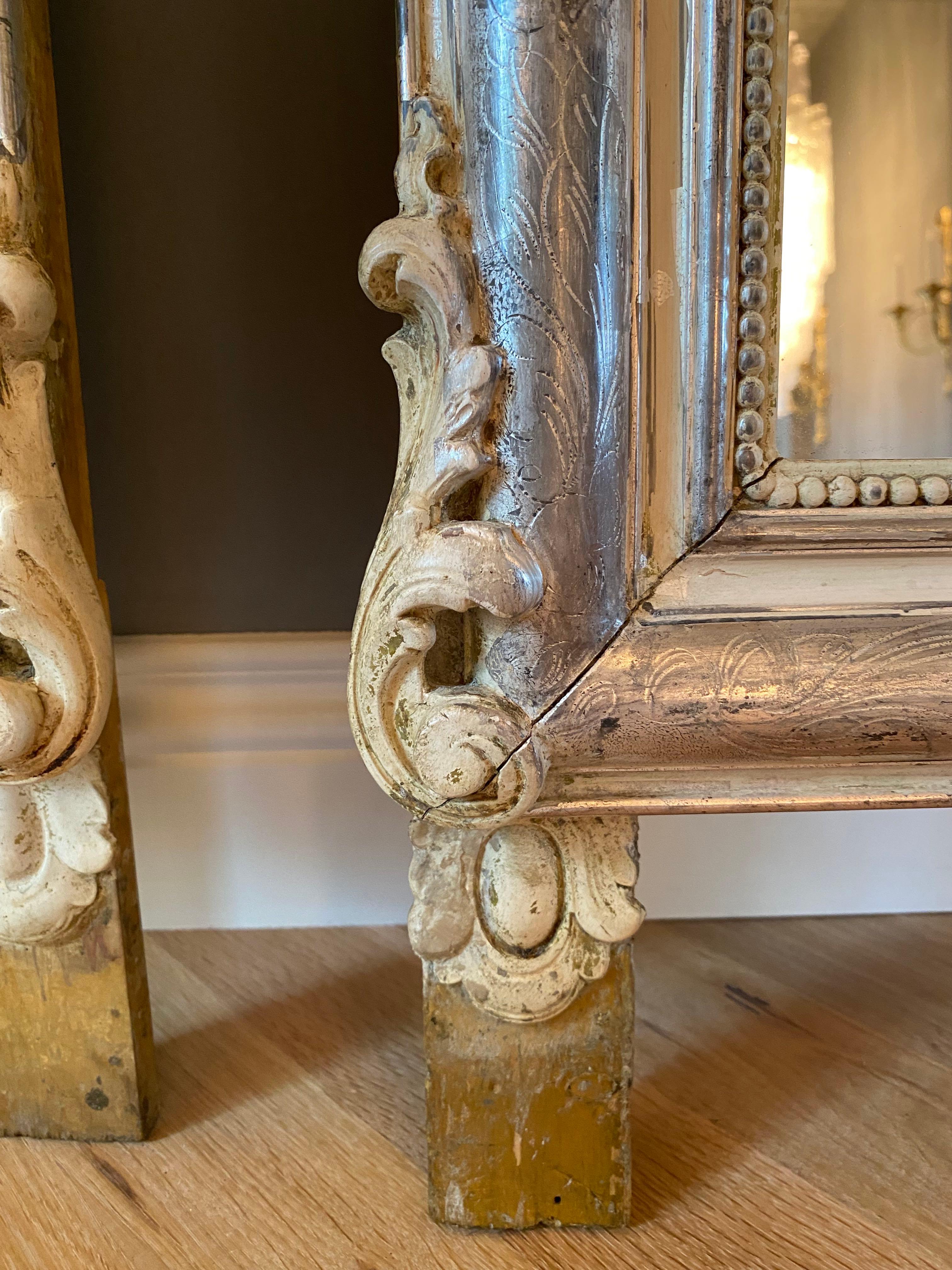 A pair of 19th century French gilt and carved mirrors For Sale 5