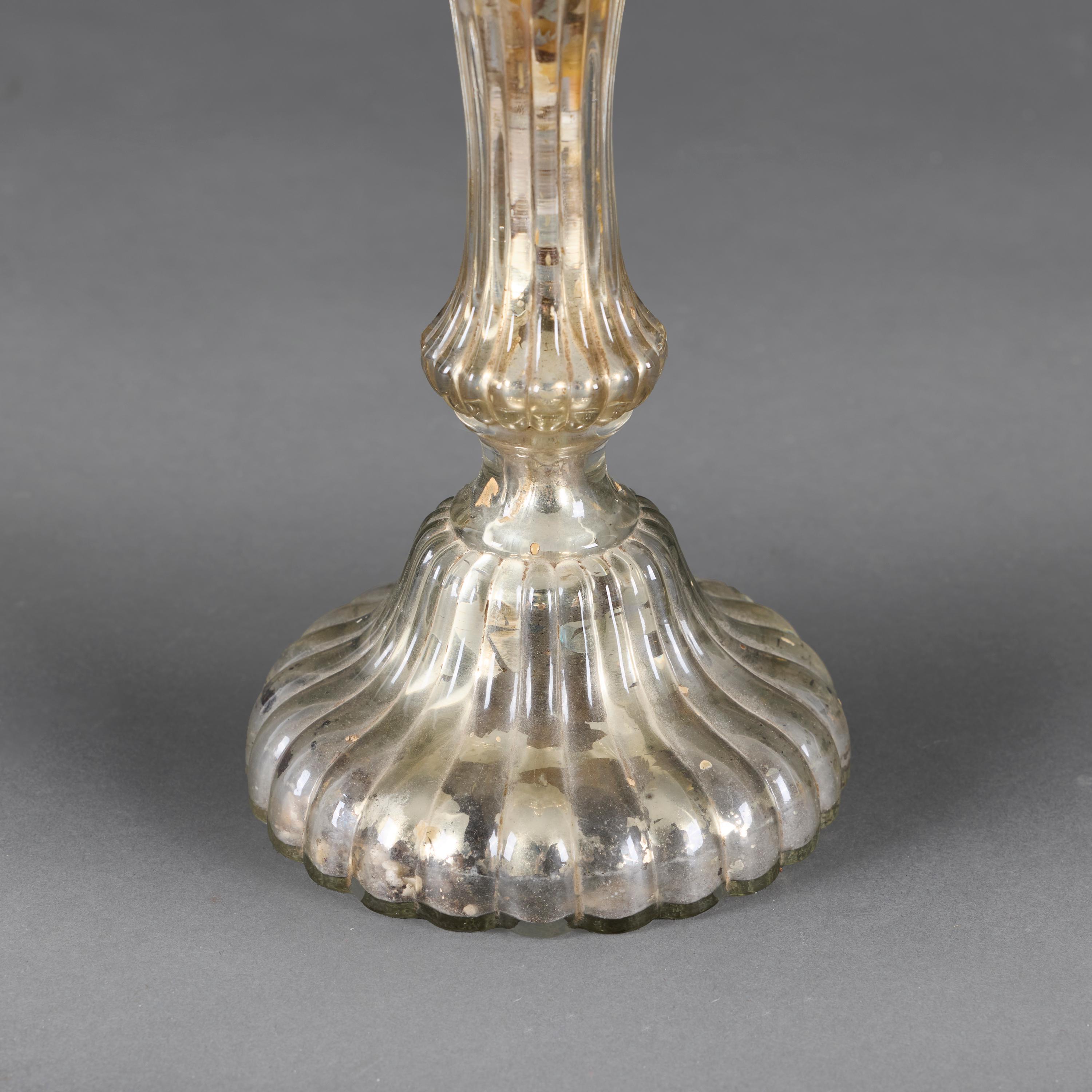 Vetro soffiato Coppia di lampade a candeliere in vetro di mercurio francese del XIX secolo in vendita