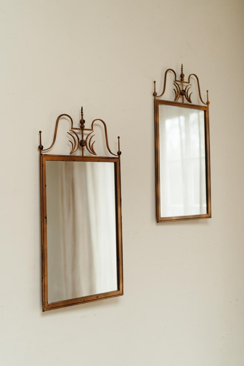 Metal Pair of 19th Century French Mirrors