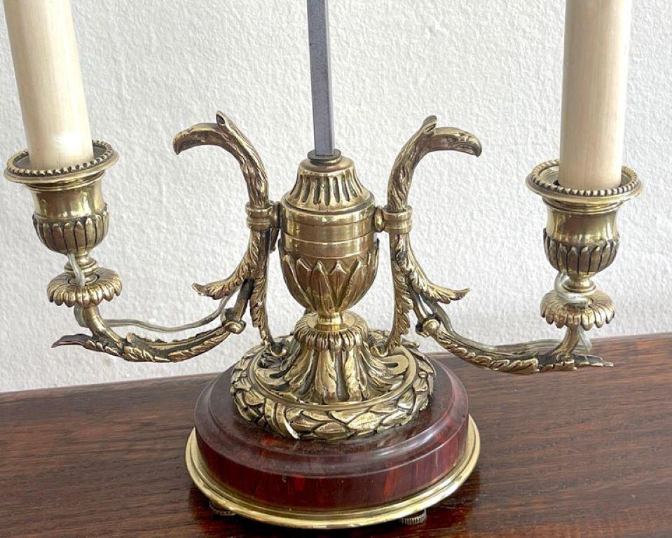 A Pair of 19th Century French Neoclassical Bronze & Tole Bouillotte Lamps  For Sale 5