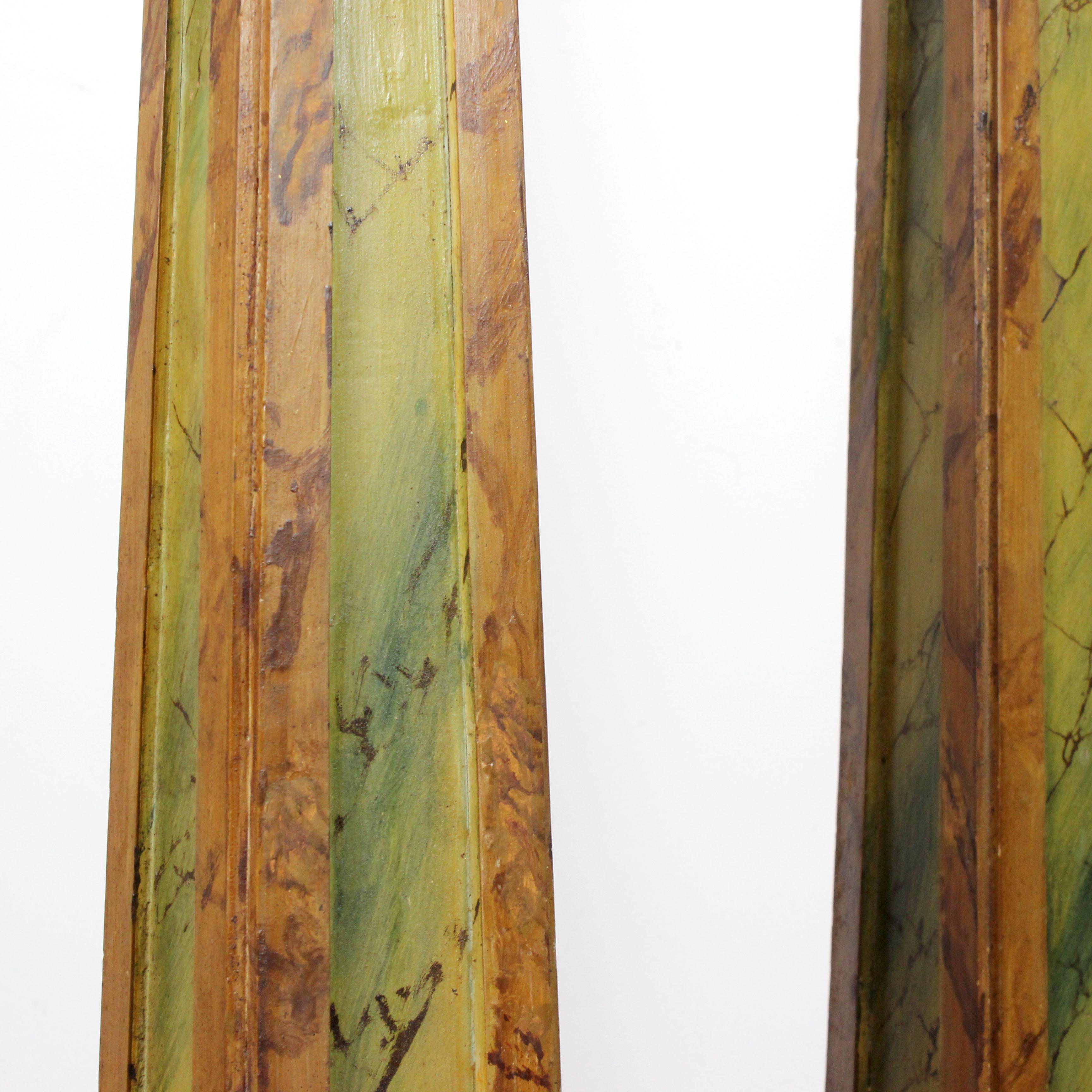 Painted A pair of 19th-century French obelisks For Sale