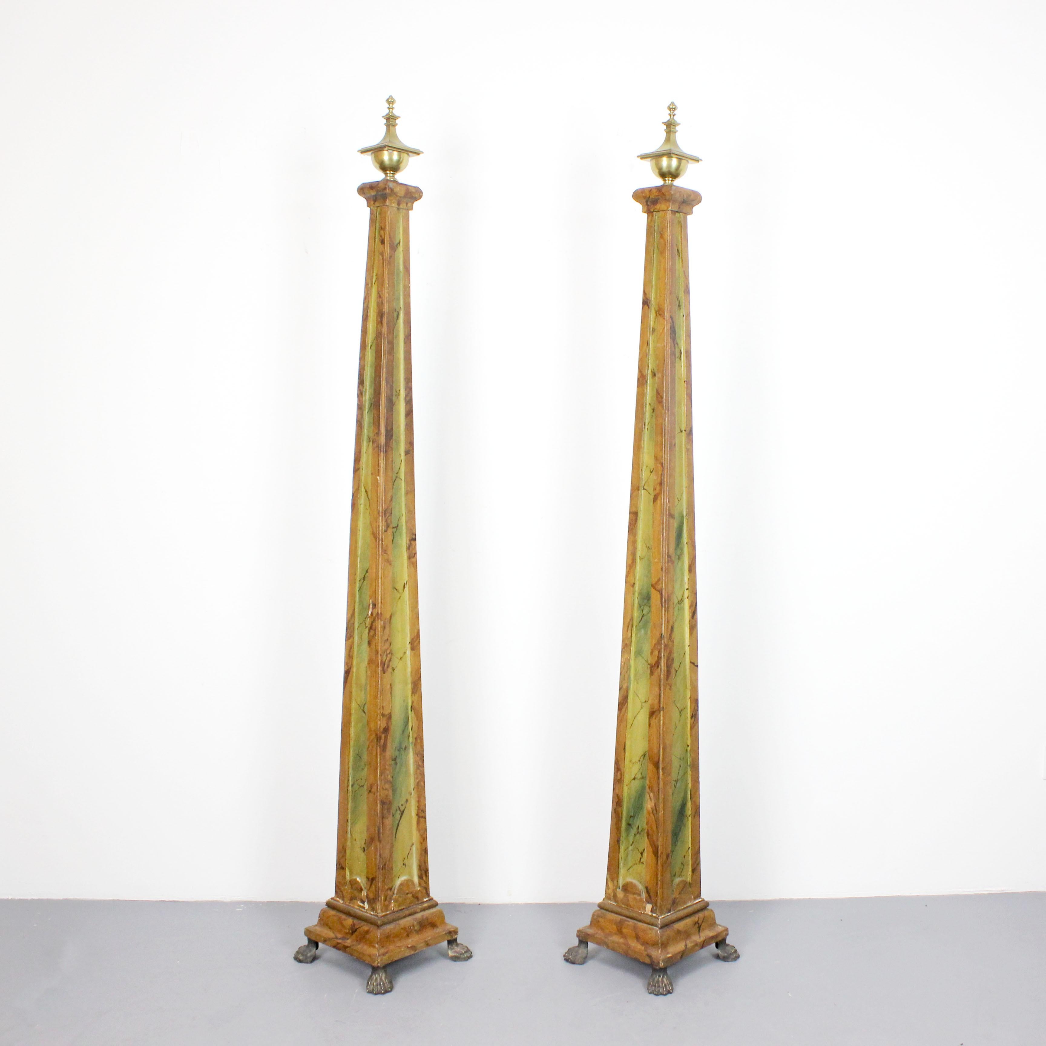 19th Century A pair of 19th-century French obelisks For Sale