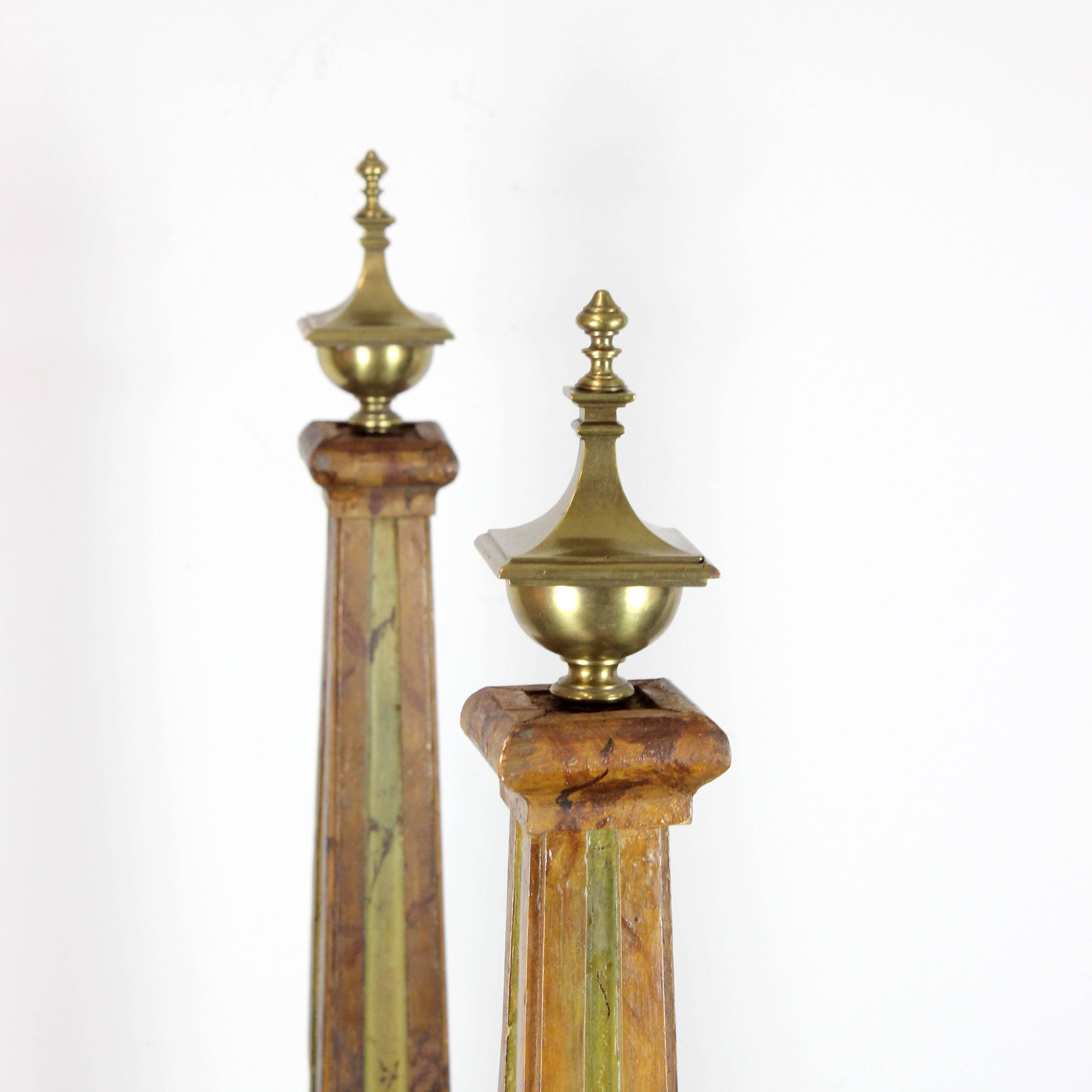 Bronze A pair of 19th-century French obelisks For Sale
