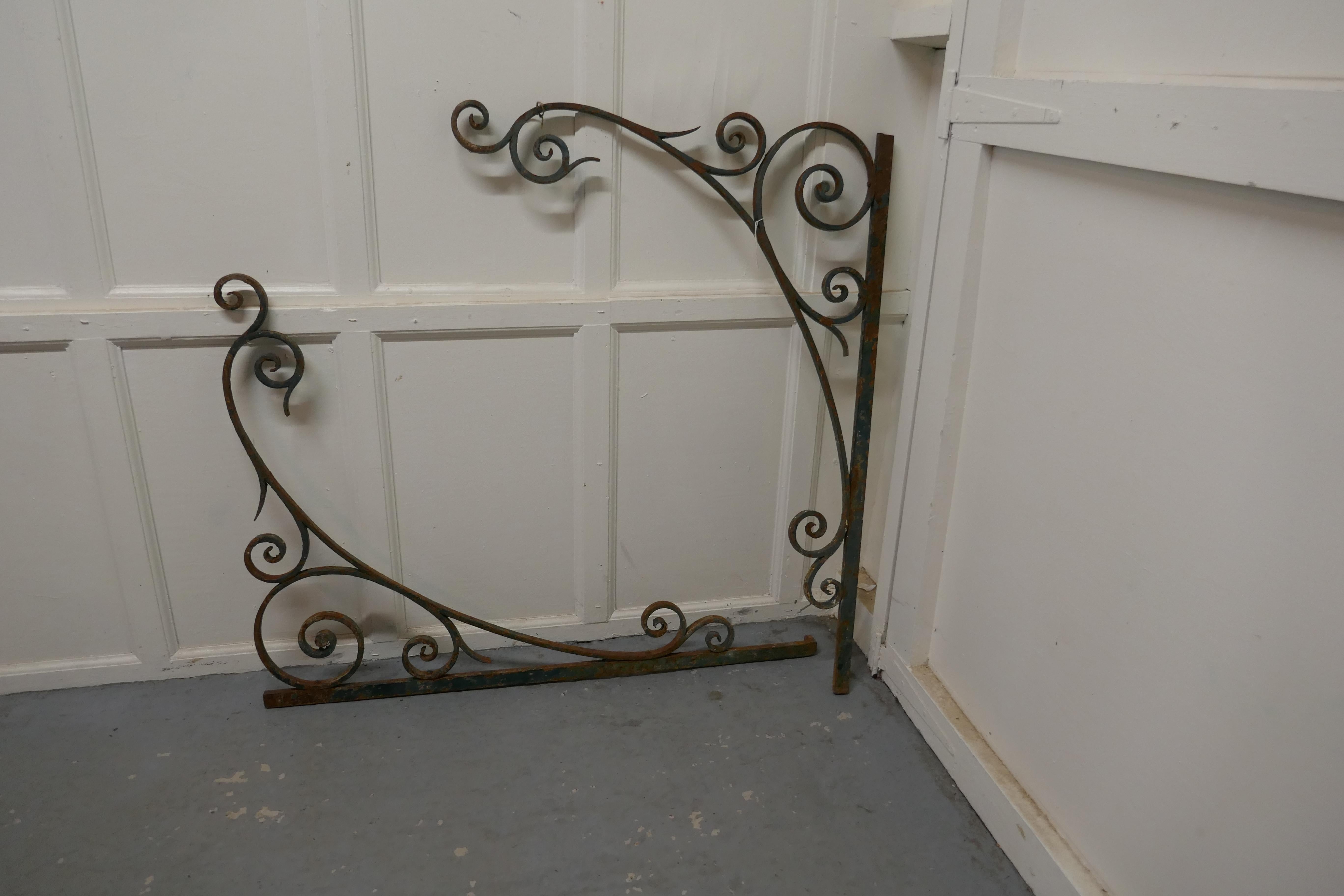 Pair of 19th Century French Wrought Iron Gate Post Corners For Sale 1