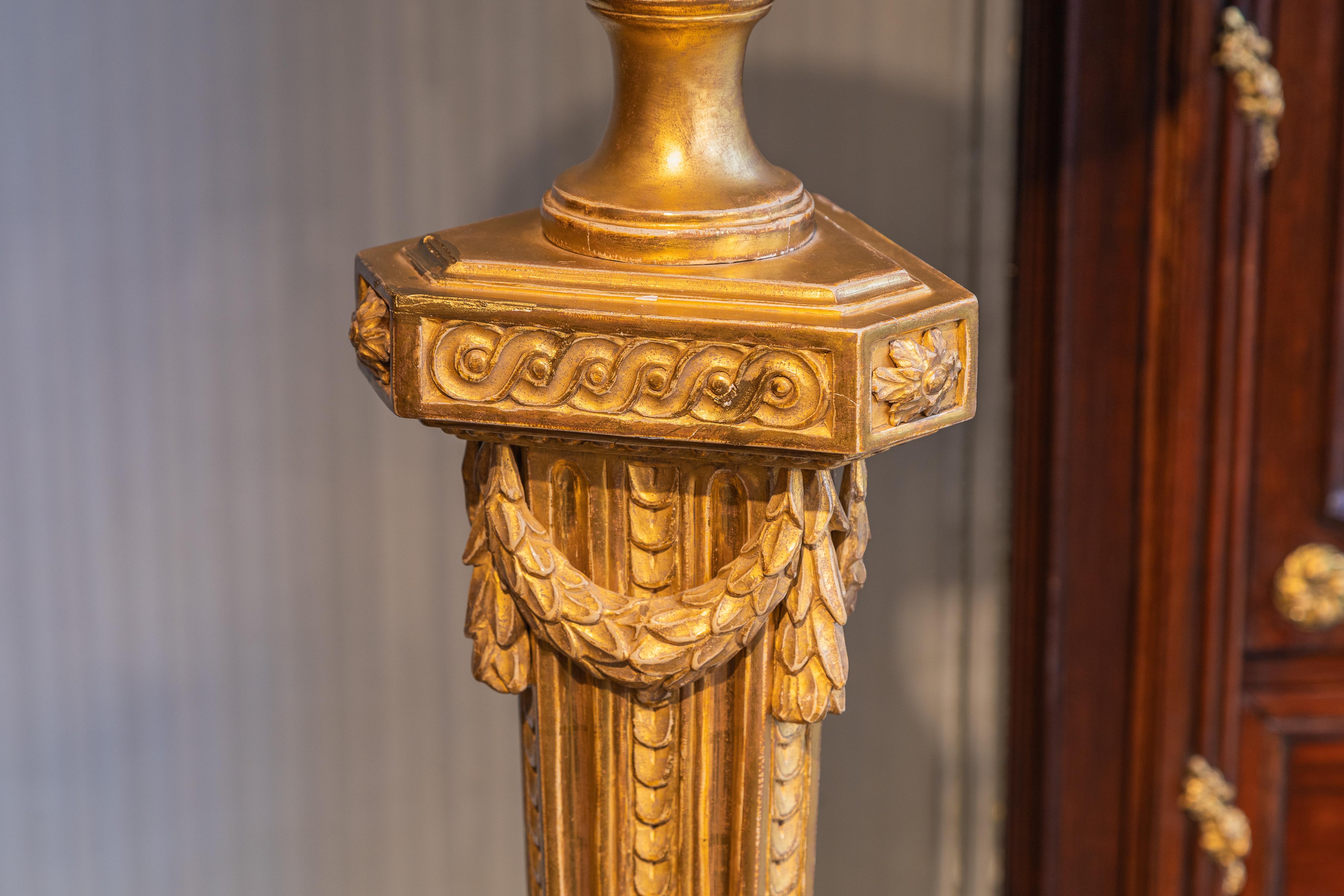 English A pair of 19th century George 111 gilt pedestals  For Sale