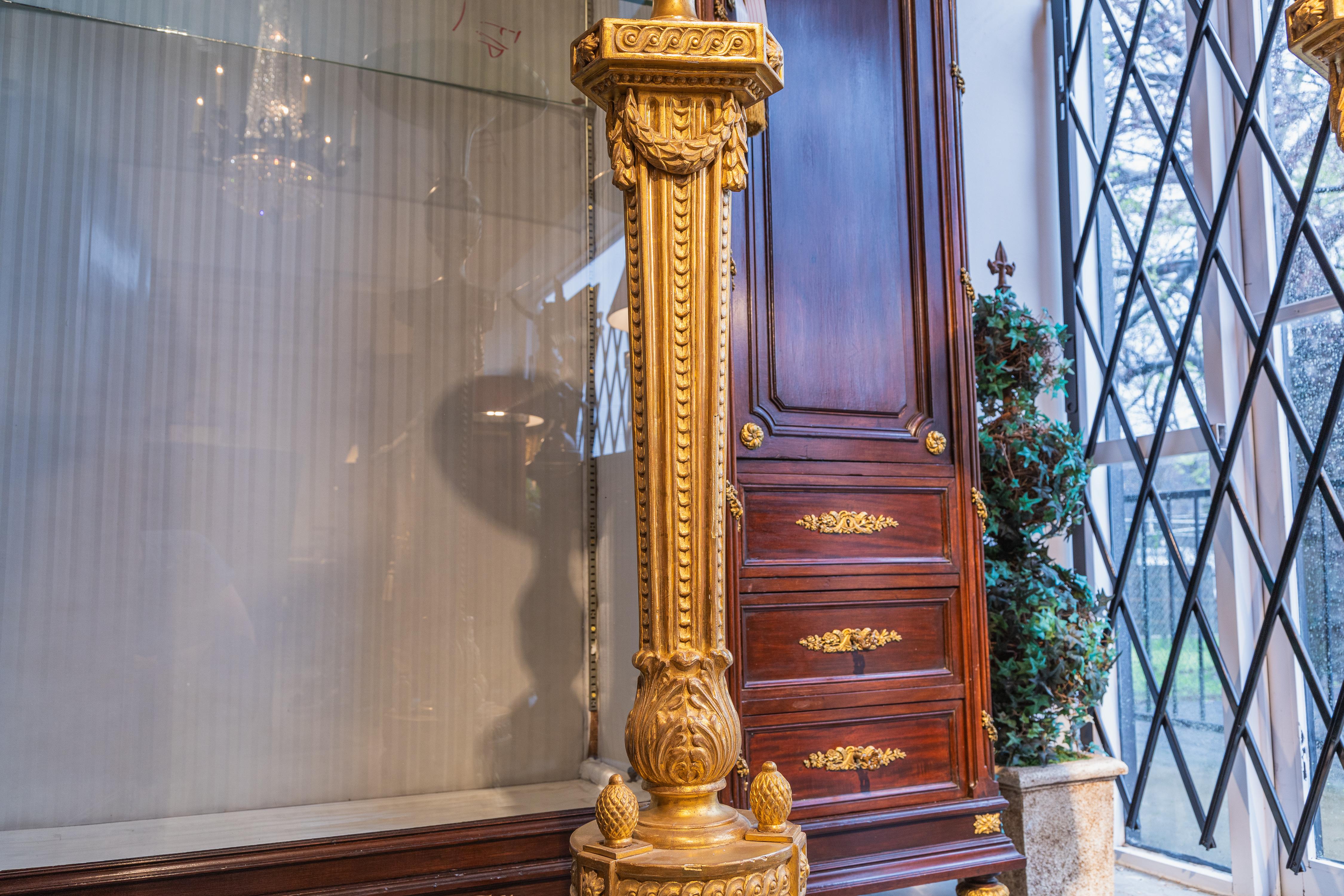 19th Century A pair of 19th century George 111 gilt pedestals  For Sale