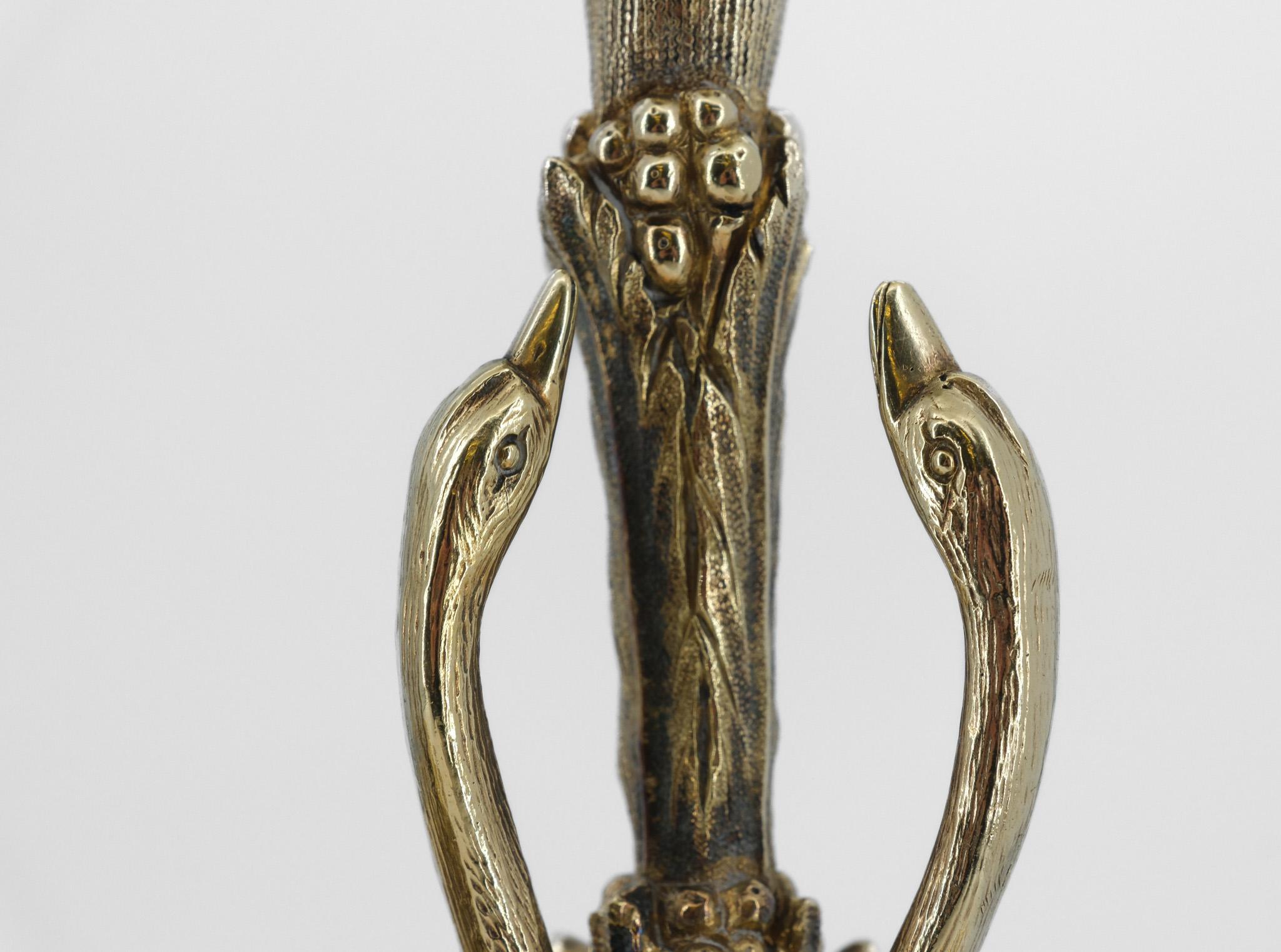 A Pair Of 19th Century Gilt Bronze Candlesticks Design After William Bateman 1