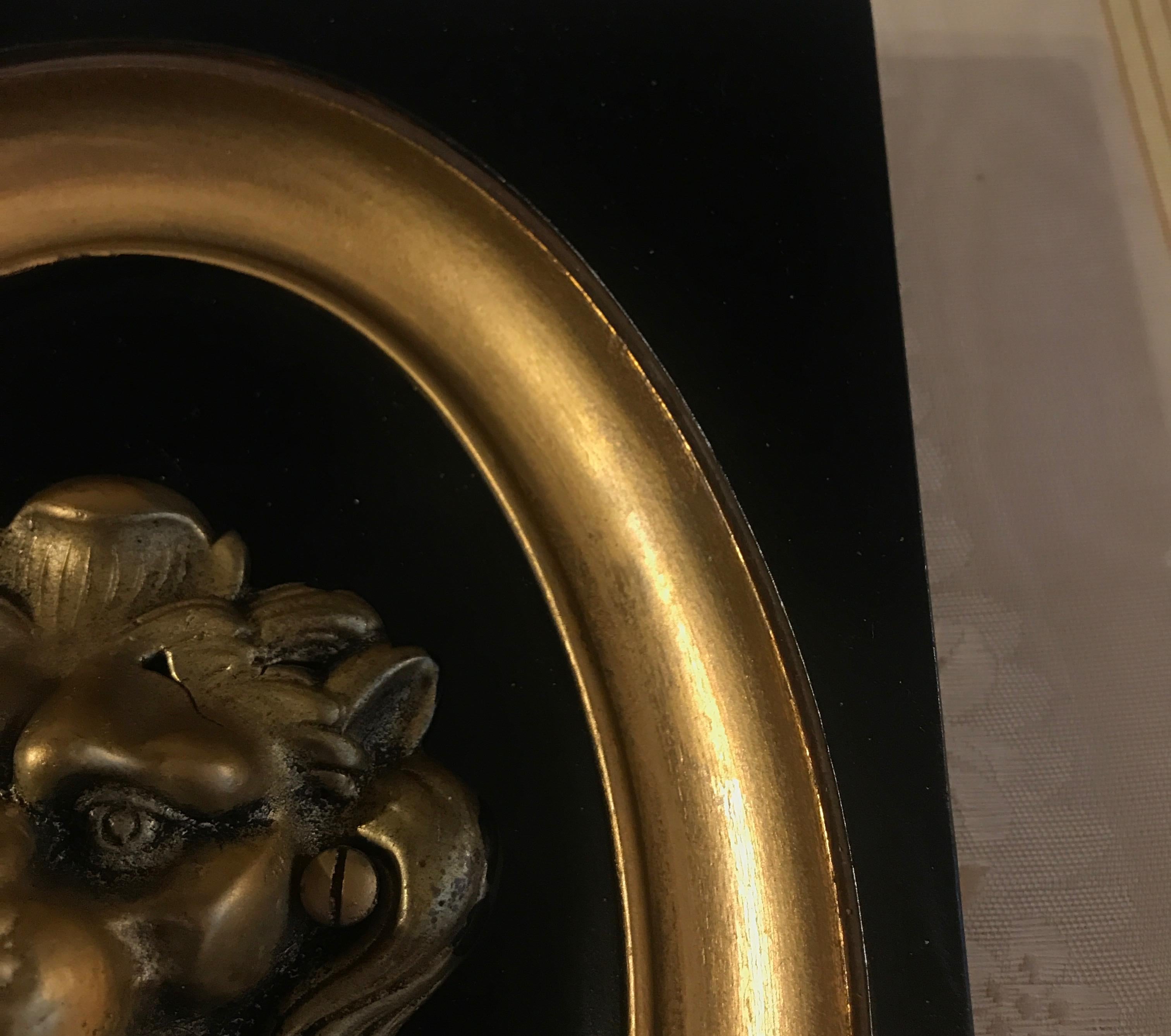 Pair of 19th Century Gilt Bronze Framed Lion Door Knockers 2