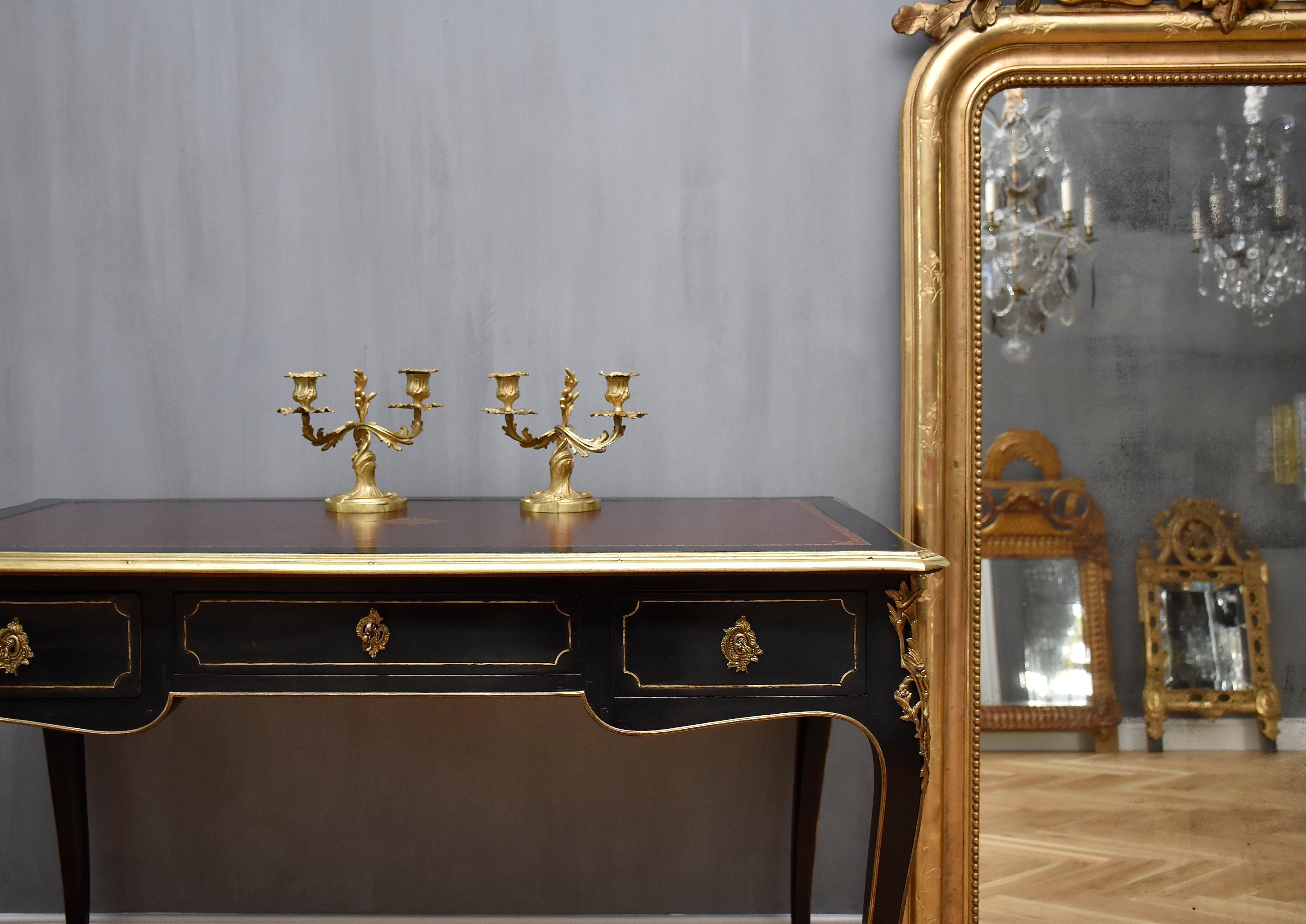 Gilt A pair of 19th century gilt bronze French candelabra For Sale