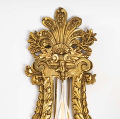 Pair of 19th Century Gilt Bronze Lyre Sconces