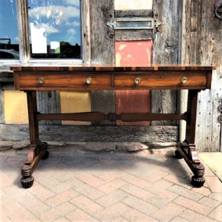 English Pair of 19th Century Goncalo Alves Two Drawer Tables For Sale