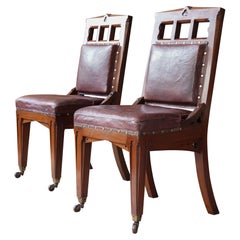 Pair of 19th Century "Gothic" Library Chairs