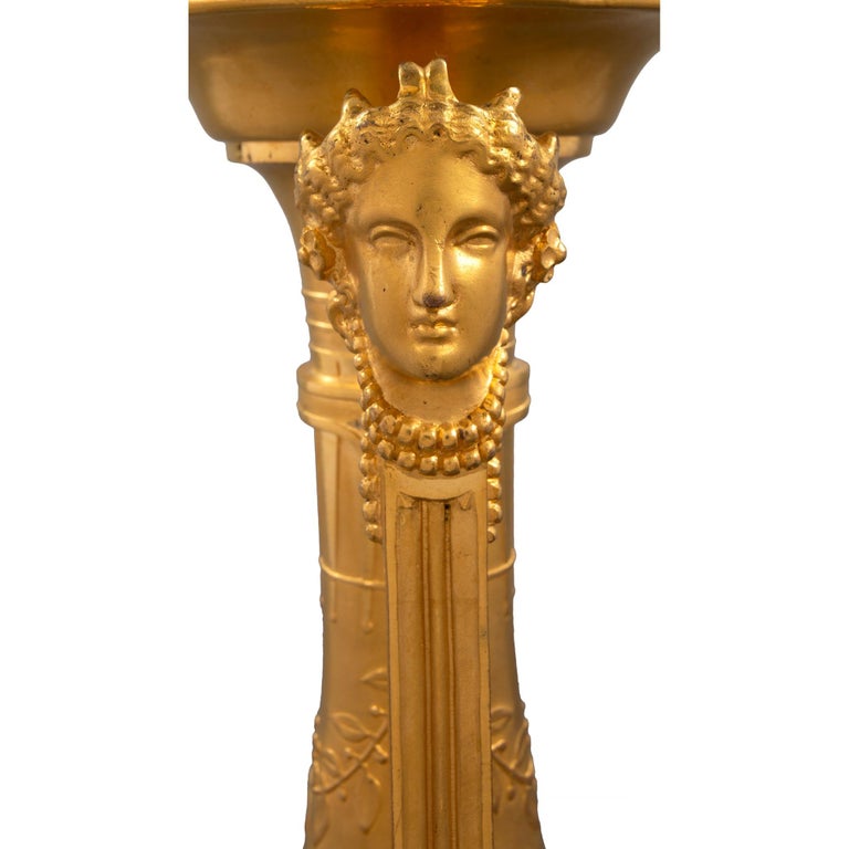 Pair of 19th Century GrecoEgyptian Style Ormolu Water Vases, circa