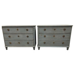 A Pair of 19th Century Swedish Gustavian Style Chests of Drawers