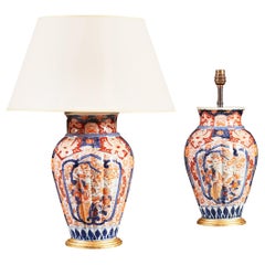 Pair of 19th Century Imari Vases as Lamps