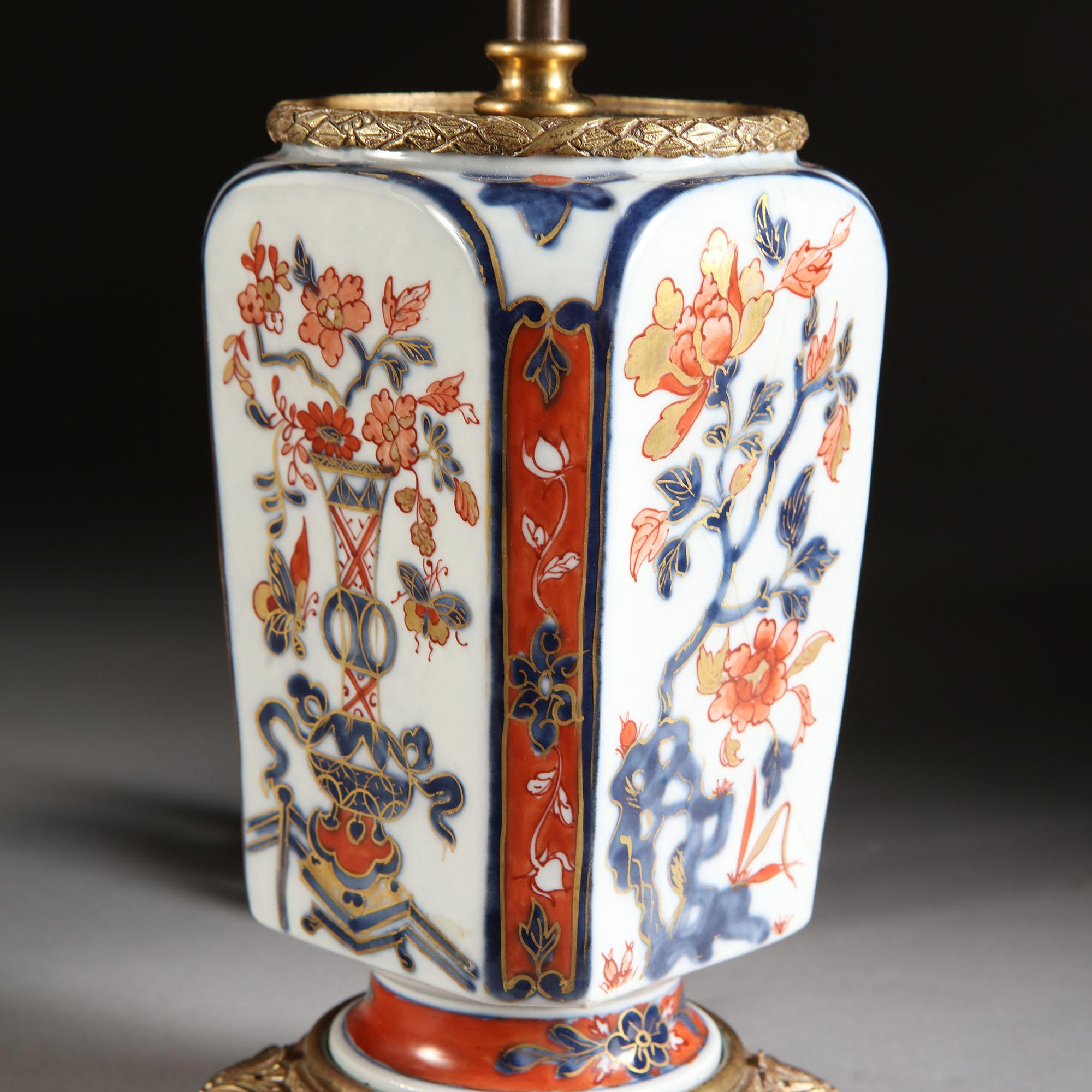 Ceramic Pair of 19th Century Imari Vases as Table Lamps with Gilt Bronze Mounts