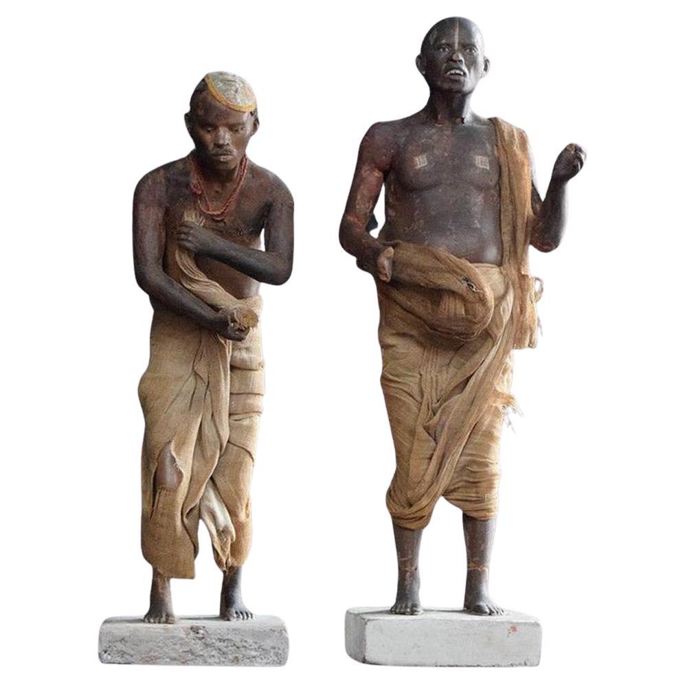 Pair of 19th Century Indian Clay Figures