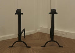 A Pair of 19th Century Inglenook Fire Andirons