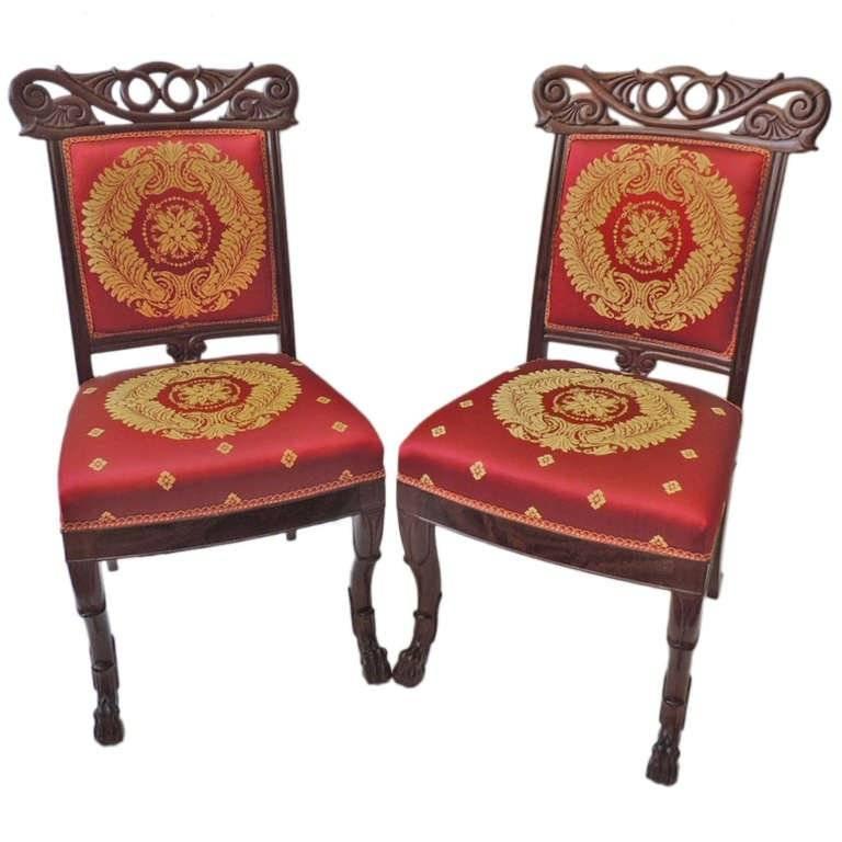 Pair of 19th Century Italian Empire Side Chairs