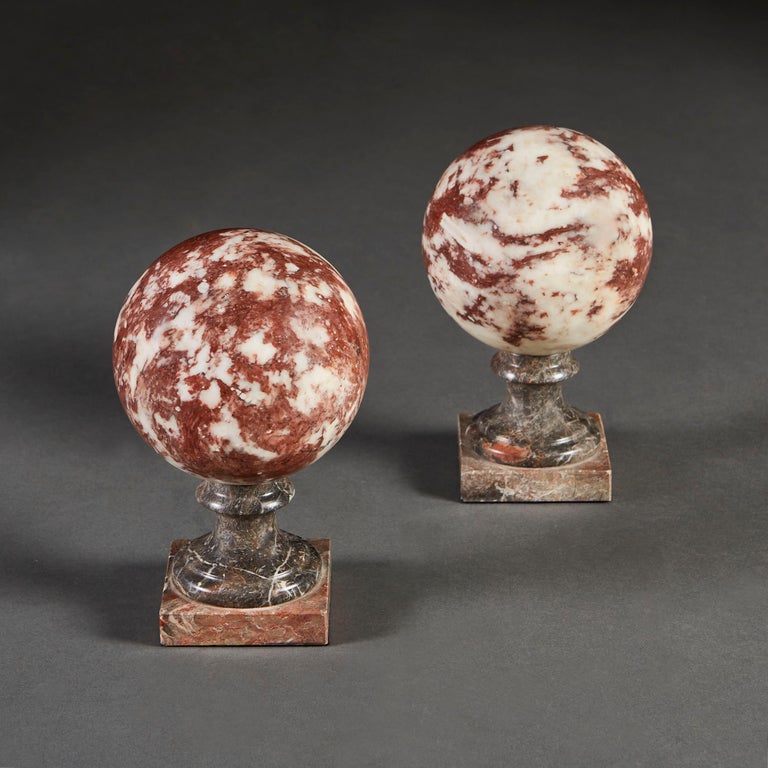 Pair of 19th Century Italian Marble Spheres at 1stDibs