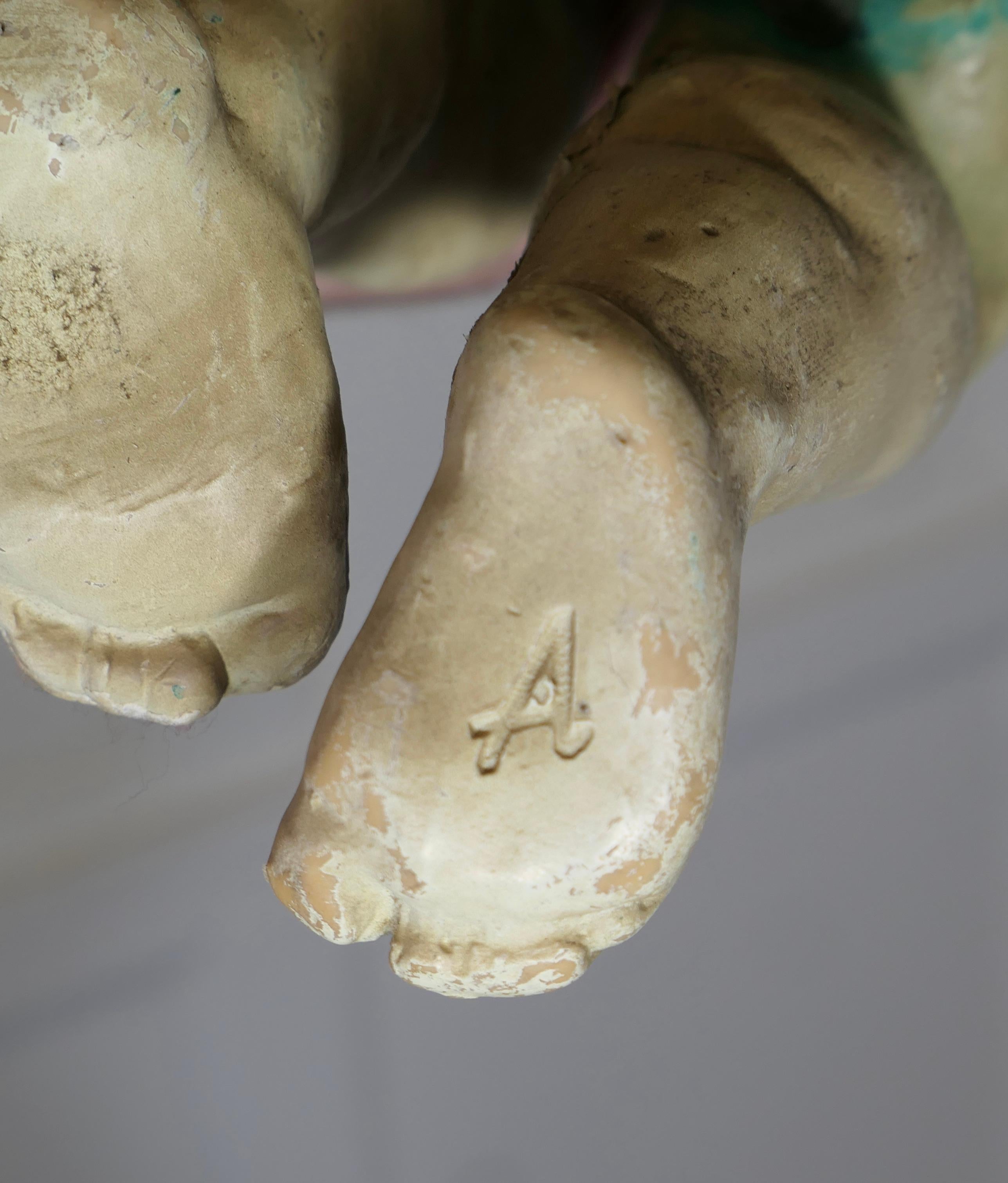 Coppia di putti italiani del XIX secolo firmati A  2 Figure barocche in vendita 10
