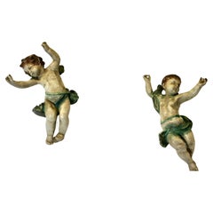Ein Paar italienische Putten des 19. Jahrhunderts, signiert A  2 Barockfiguren