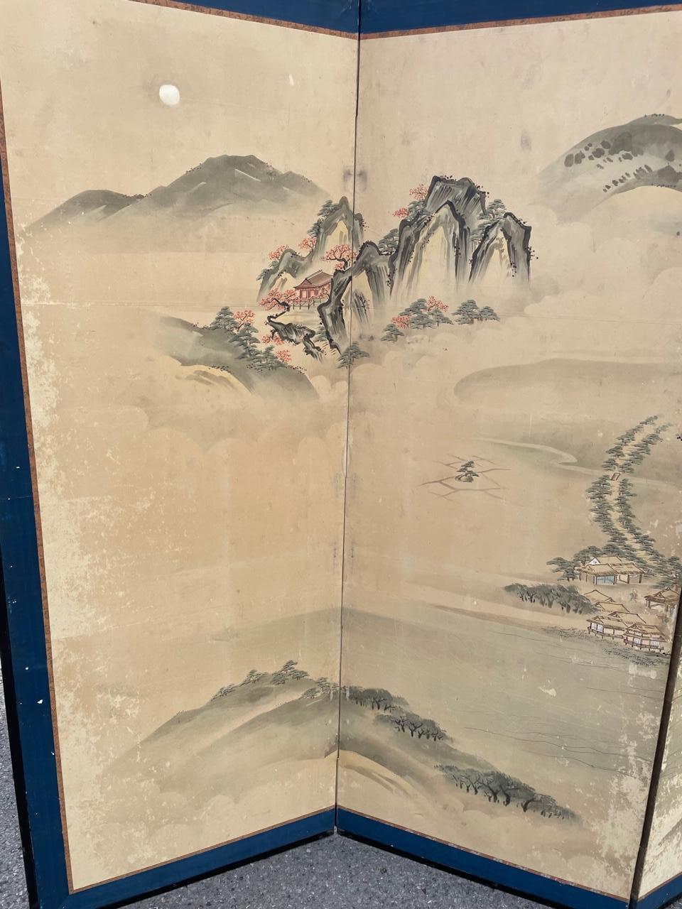 Paar japanische Paravents des 19. Jahrhunderts (Asiatisch) im Angebot