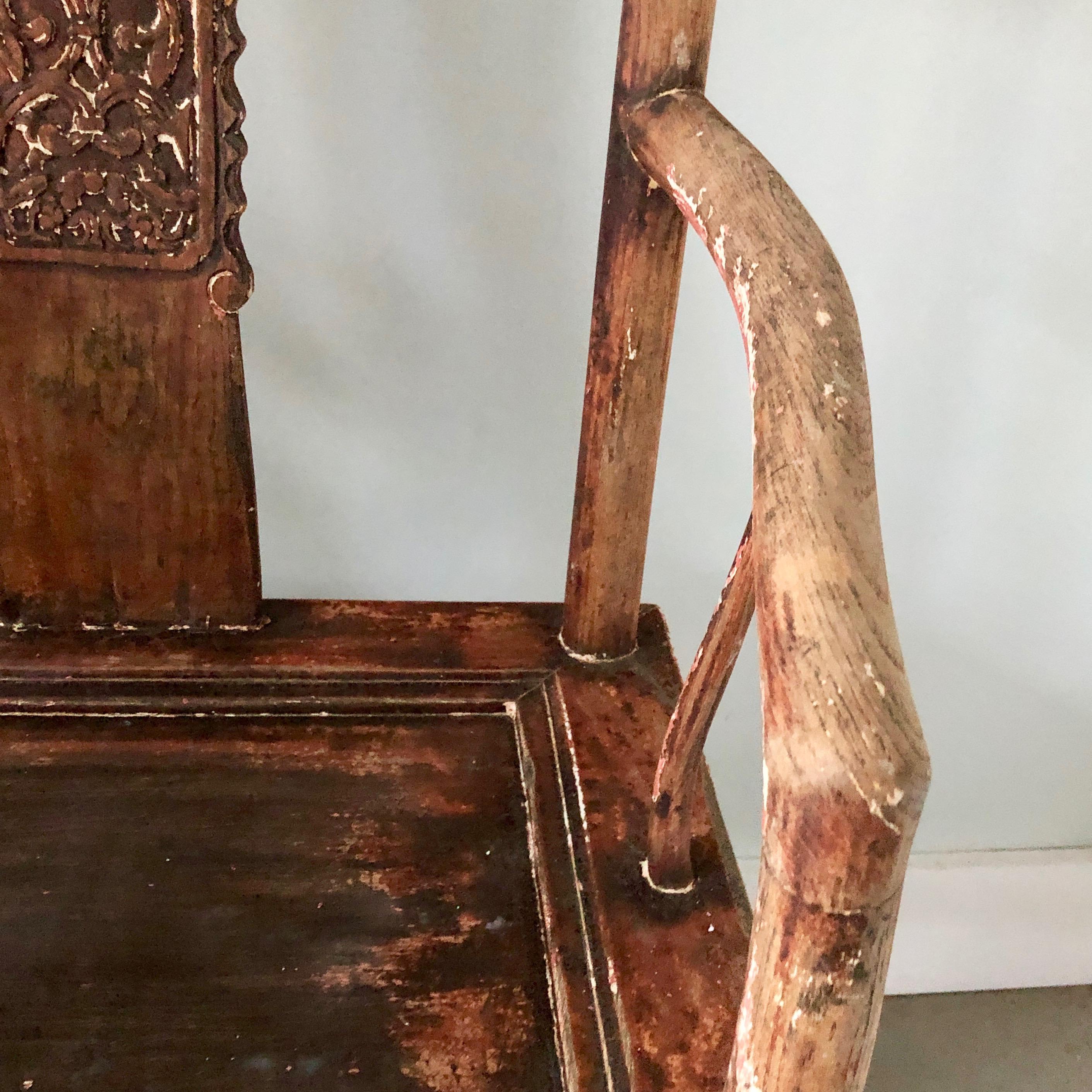 Wood Pair of 19th Century Ming Dynasty Style Chairs For Sale